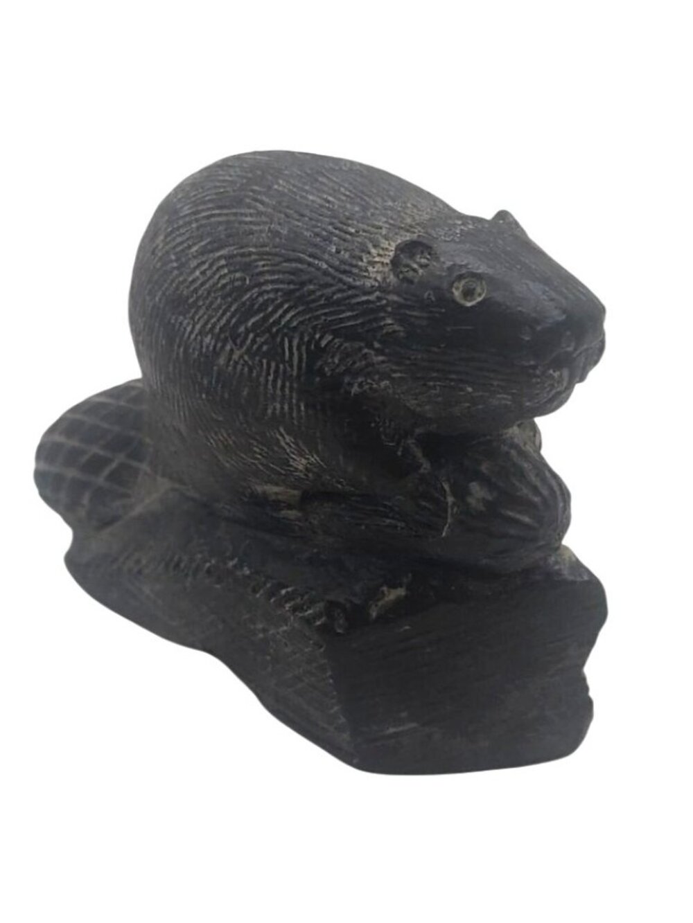 Edmund Wolf Originals Beaver Figurine Resin Inuit Design Canada Collectible Vtg